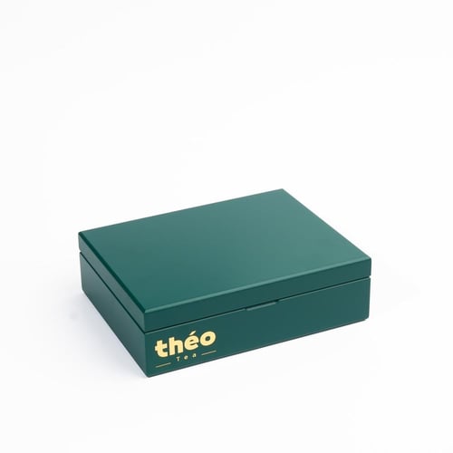 ثيو صندوق شاي خشبي - لون أخضر 6 - 60 كيس شاي متنوع