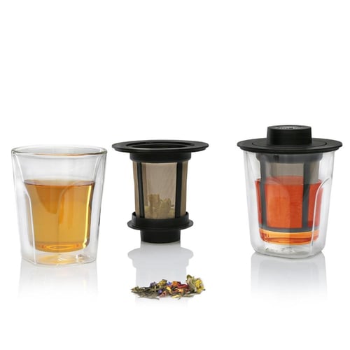 فينوم كوب زجاجي 180 مل مزدوج الجدار مع فلتر شاي