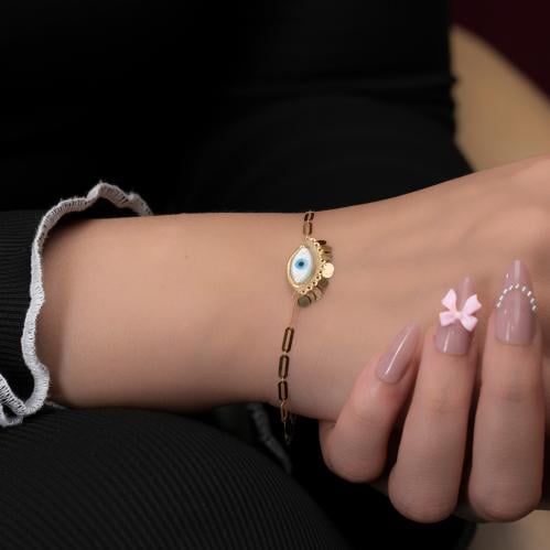 سوارة ذهب بتصميم العين ورموش