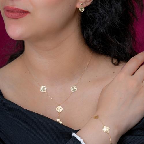 طقم ذهب صافي بتصميم فاكليب