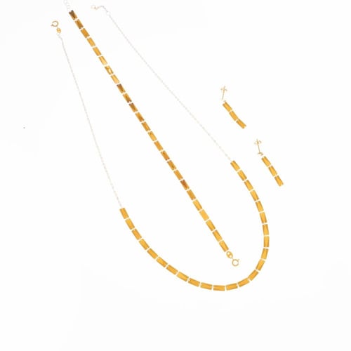 طقم ذهب صافي بتصميم يافا الفاخرة