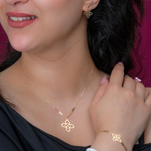 طقم ذهب صافي بتصميم روبرت الفاخرة