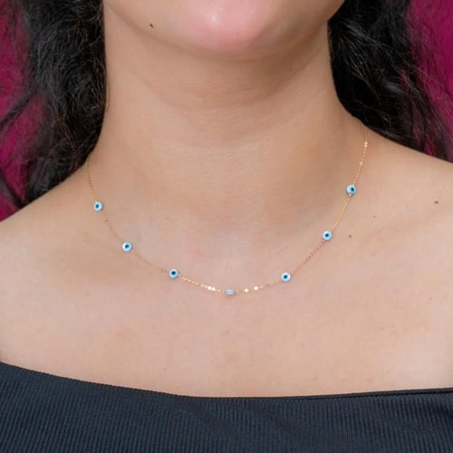 عقد شوكر ذهب صافي بتصميم العين