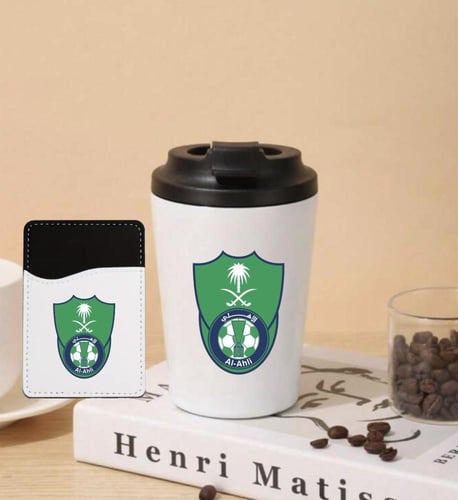 مق الأهلي حافظ للحرارة و البرودة مع محفظة جوال مجا...