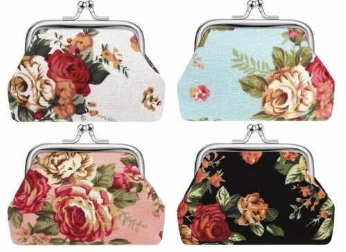 محفظة أنيقة بطبعات الورد