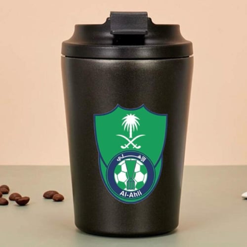 مق الأهلي حافظ للحرارة و البرودة مع محفظة جوال مجا...