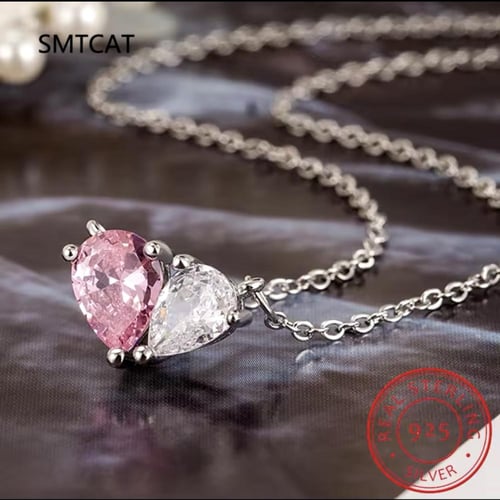 طقم فضة ناعم قلب كرستال