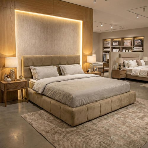 سرير الهِبَة نفرين 200×200 سم – أناقة وراحة تدوم