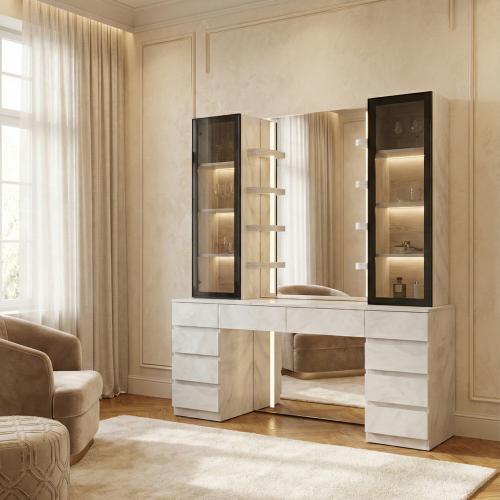 تسريحة الهبة مودرن بأبواب ألمنيوم وزجاج سكريت أسود...