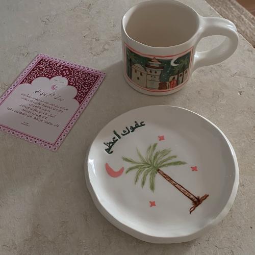 كوب رسم +صحن