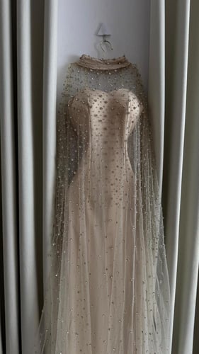 فستان تل المزين بالتطريز لول وفصوص فستان داخلي لكر...