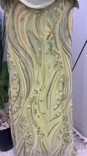 فستان سهره تل مطرز بخرز صدر باربي