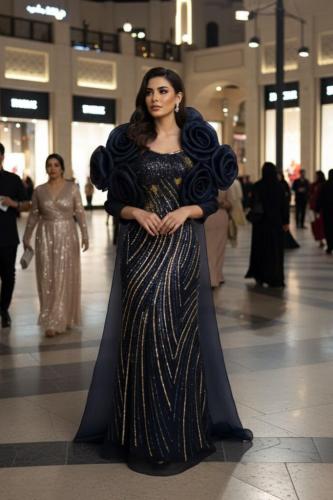 فستان سهره المزين بالكلفه المطرزه جاكت جازار مزين...