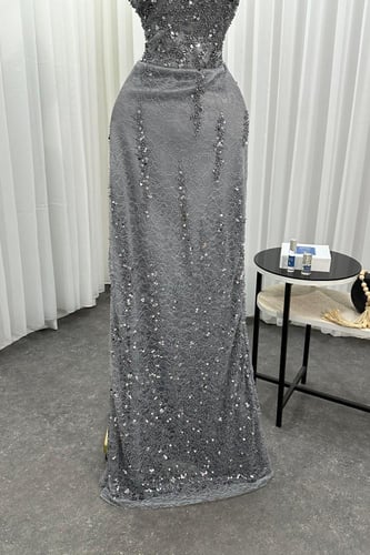 فستان سهره دانتيل المزين بالتطريز