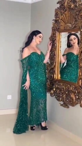 فستان سهره باربي وقماش شك يدوي