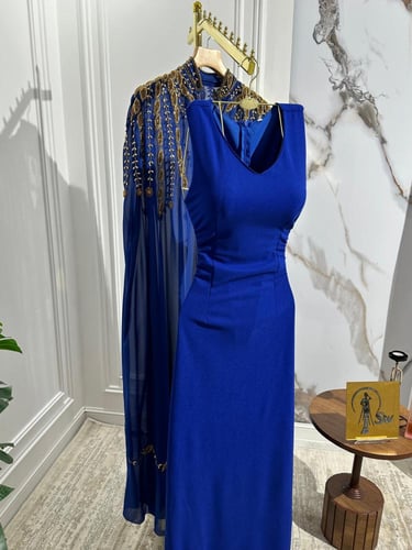 جلابيه سهره المزينه بالشك اليدوي على القماش بكل إت...