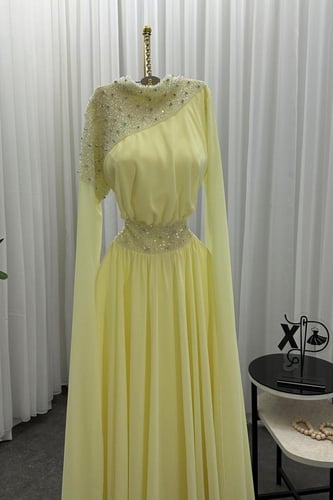 فستان شيفون جورجيت المزين بالتطريز