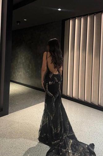 فستان سهره فخم كلفه خرز طبقتين