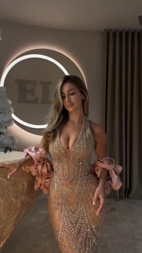 فستان سهره تل المزين بالتطريز بطانه تفته جاكيت ميك...