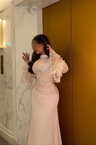 فستان شيفون جورجيت المزين بالكلفه المطرزه