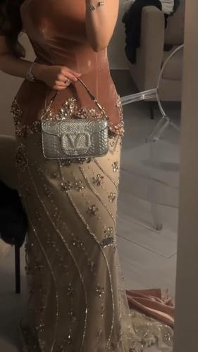 فستان سهره اسود باربي المزين بالتطريز