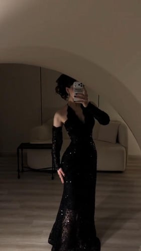 فستان سهره دانتيل المزين بالتطريز بطانه باربي