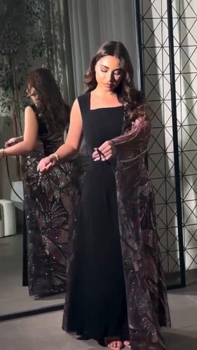 فستان باربي المزين بشال خرز قصه انيقه