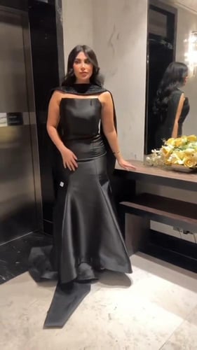 فستان ميكادو المزين بالتطريز اليدوي