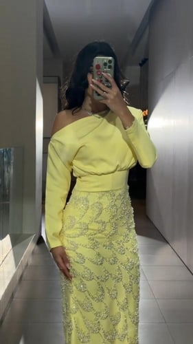 فستان سهره باربي وتل المزين بالتطريز خرز