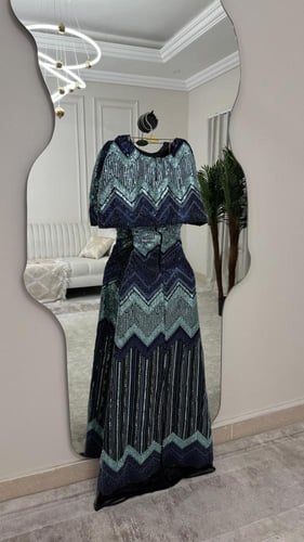 فستان سهره المزين بالكلفه مطرزه