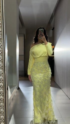 فستان سهره باربي وتل المزين بالتطريز خرز