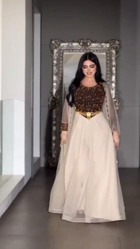 جلابيه باربي وشيفون جورجيت وتل المزينه بالتطريز ال...