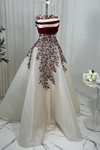 فستان سهره جازار المزين بالكلفه الخرز