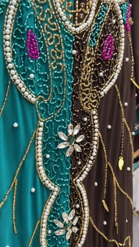 جلابيه شيفون جورجيت المزينه بالتطريز الفخم