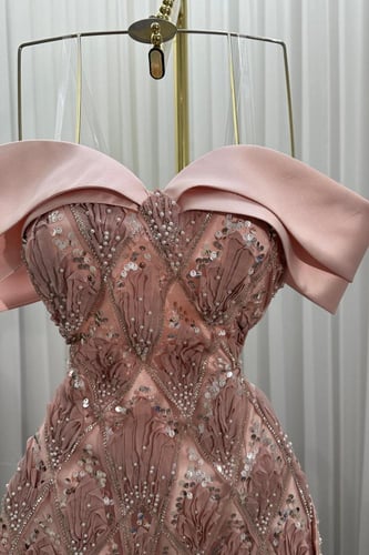 فستان سهره ميكادو وكلفه مطرزه خرز