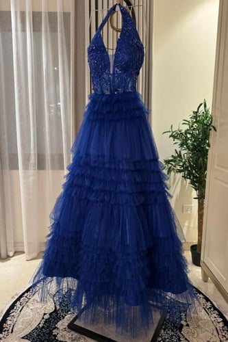 فستان سهره دانتيل مزين بالطبقات بطانه تفته وكورسيه...