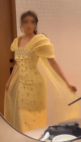 فستان سهره باربي المزين بالتطريز اليدوي كرستال