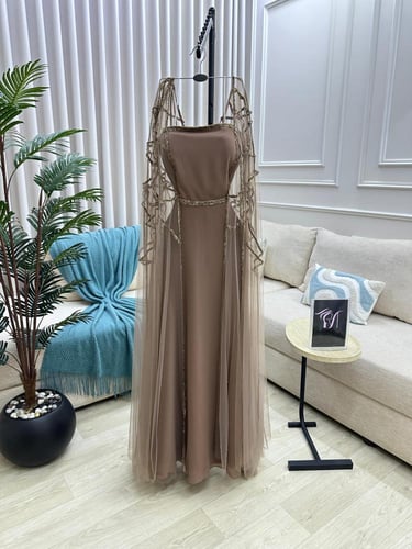 الخامه شيفون جورجيت وتل المزين بالتطريز