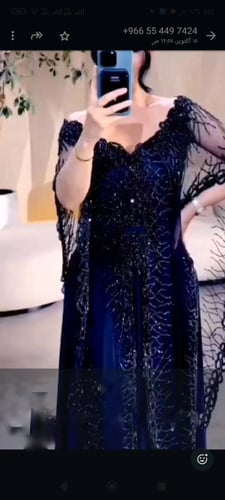 فستان سهره شيفون جورجيت مبطن المزين بالتطريزاليدوي...