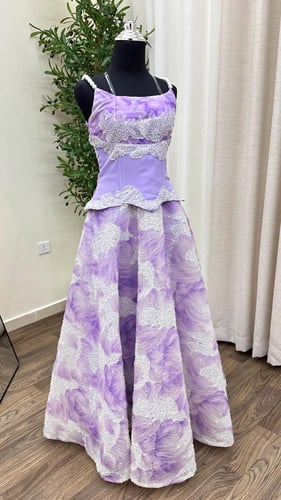 فستان سهره فخم سهره شك خرز دبل كلوش بطانه ميكادو ح...