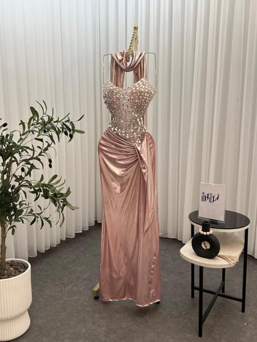 فستان سهره كرنكر المزين بالكرستال