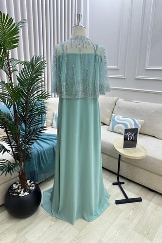 جلابيه شيفون جورجيت المزينه بالتطريز اليدوي