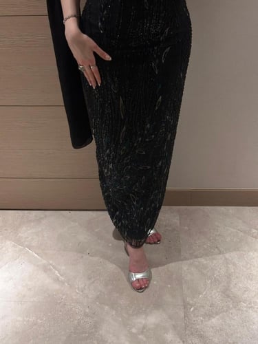 فستان سهره تل المزين بالتطريز خرز بطانه باربي