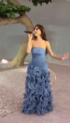 Barbie dress decorated with elegant layers
