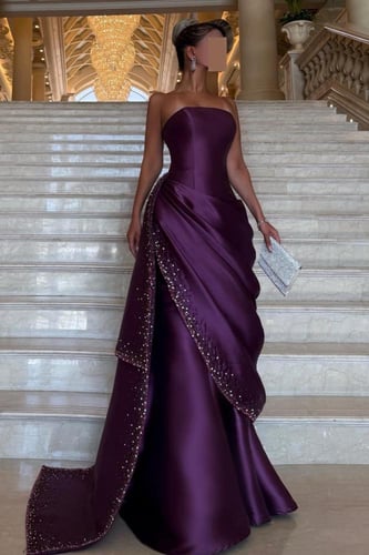 فستان سهره فخم الخامه ميكادو المزين بالتطريز كمبيو...