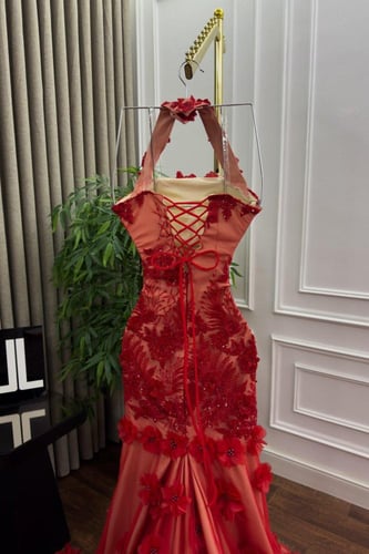 فستان سهره تفته وتل المزين بالكلفه الورود ورود قصا...