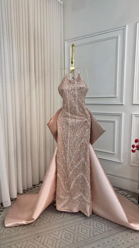 فستان سهره ميكادو وكلفه مطرزه