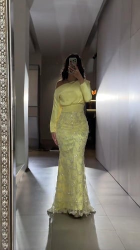 فستان سهره باربي وتل المزين بالتطريز خرز