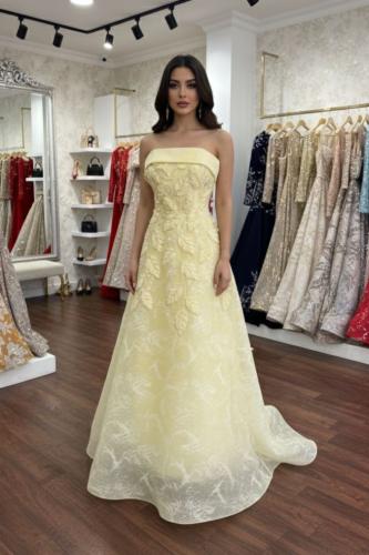 فستان سهره دانتيل المزين بالكلفه المطرزه بطانه وجي...