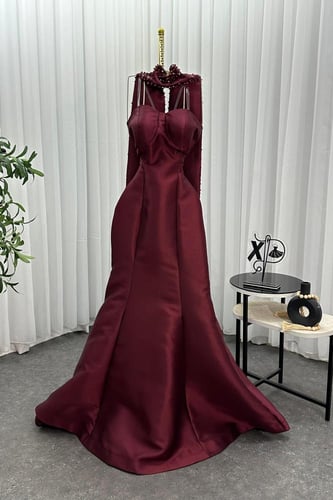 فستان سهره ميكادو المزين بالتطريز اليدوي بشكل انيق...